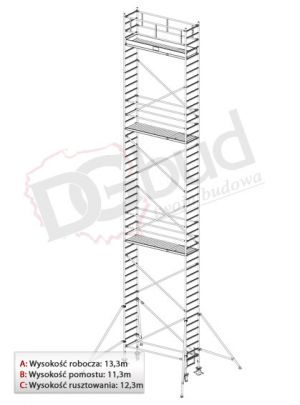 Rusztowanie przejezdne aluminiowe -STABILO 1000 | wys. rob. 13,3m